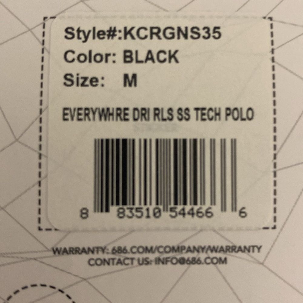 686 Men’s Everywhere Tech Polo Black Polo Shirt Size-Medium - Picture 13 of 13
